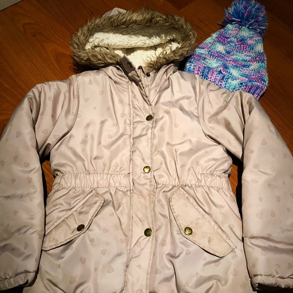Oshkosh Girls Winter Jacket & Hat, Size 8